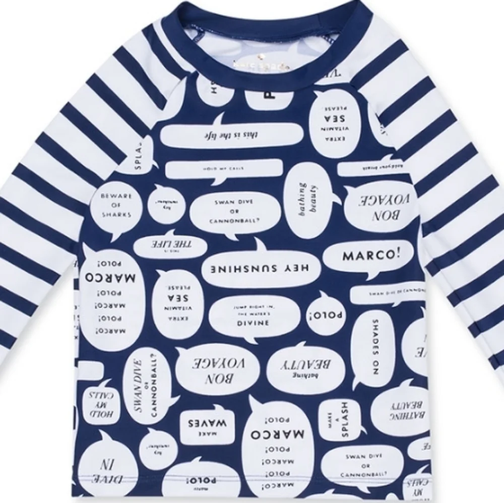 New Kate Spade New York Kids Speech Bubble-Print UPF 50+ Rash Guard NWT 12 Month